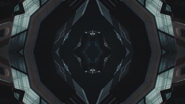 Kaleidoscope shot of a building at night