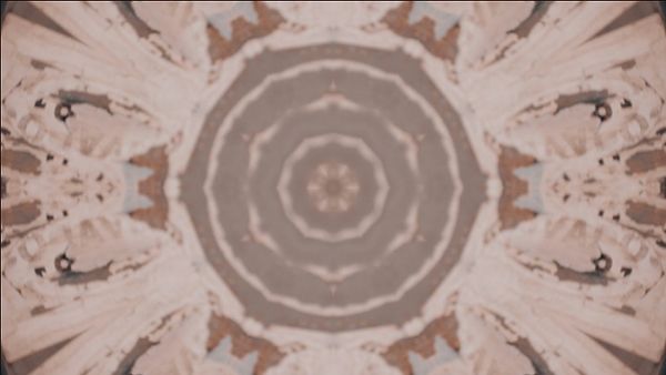 Kaleidoscope shot of lights and textures in motion